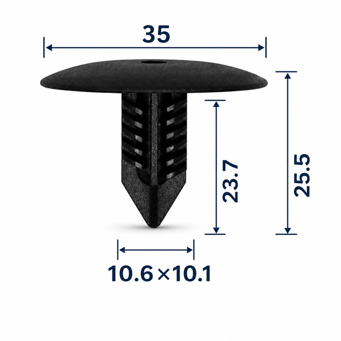 Клипса пластиковая для Nissan, Renault, АвтоВАЗ ОЕМ: 7703077435. (подкрылки, брызговики, бампер).